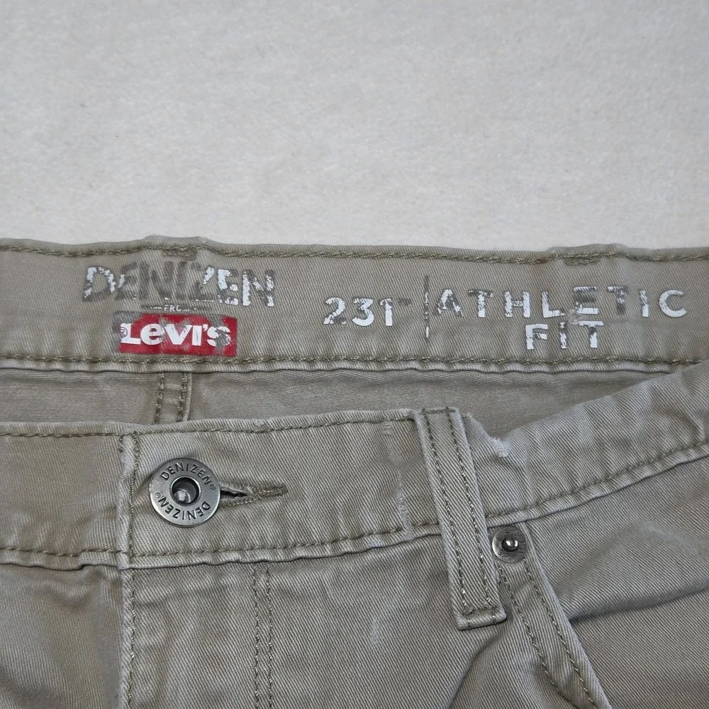 DENIZEN LEVI'S 231 Athletic Fit Jeans Mens 38x29 (38x32) Beige Denim Chinos